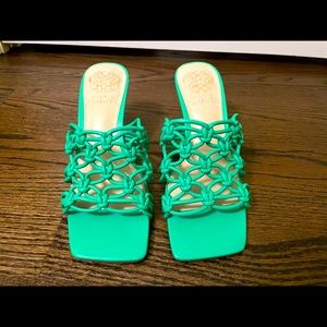 Vince Camuto green mule sandals